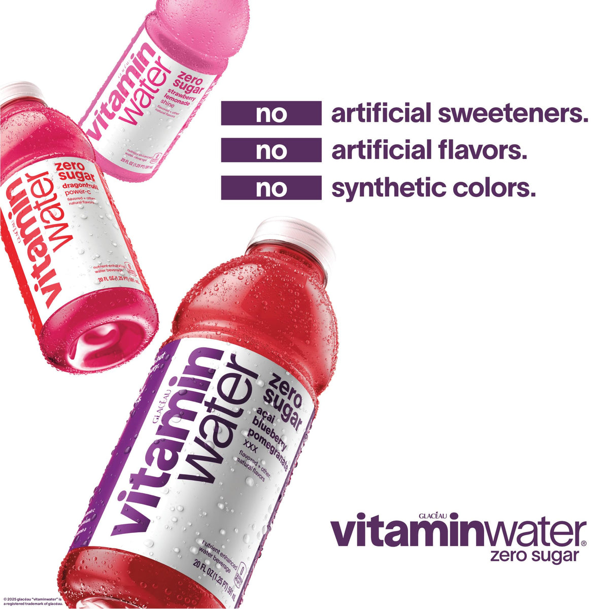 Vitaminwater Shine Strawberry Lemonade Zero Sugar - 20 oz Bottles (12 Pack)