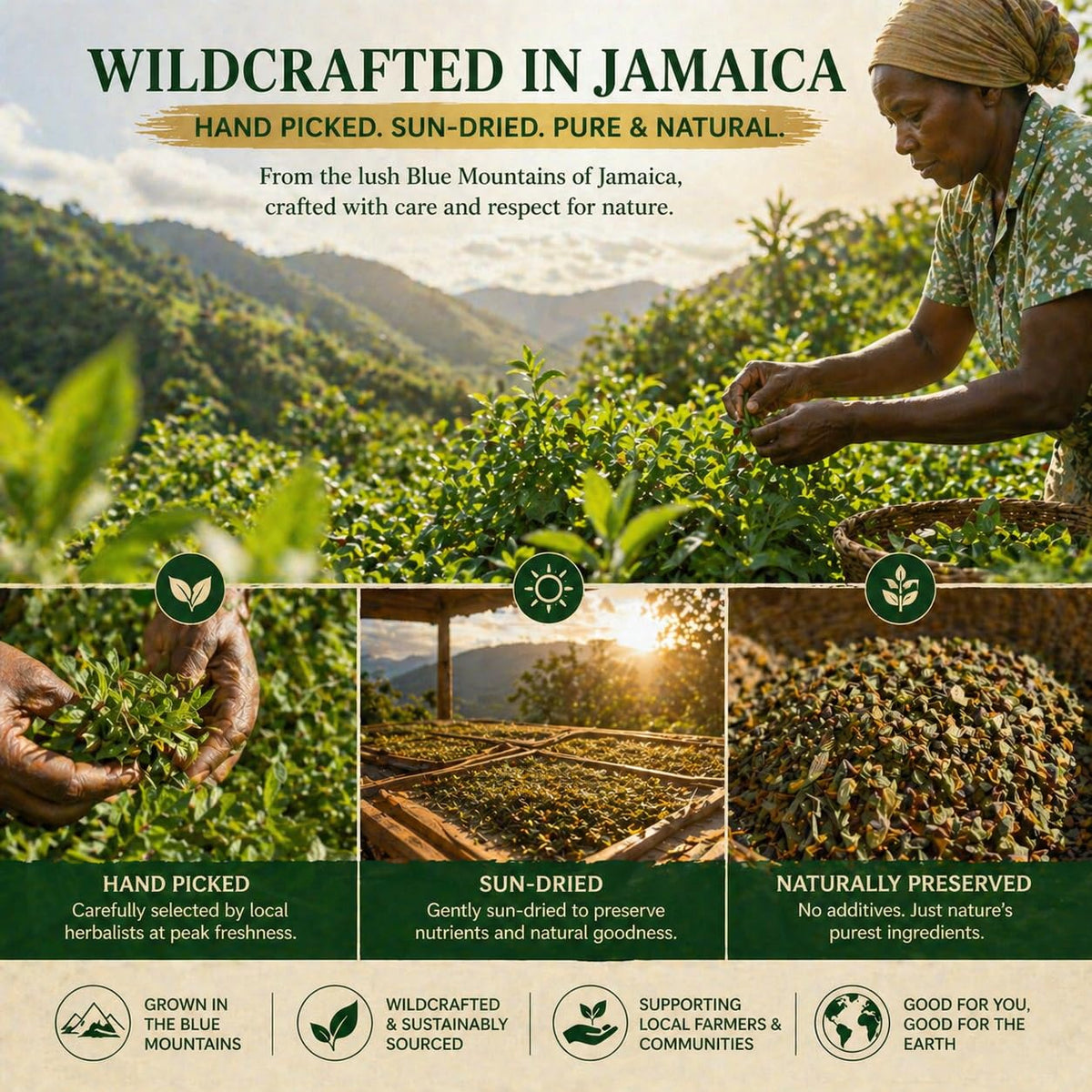 VivaMelhor Jamaican Healing Garden Blood Detox Tea – Wildcrafted Jamaica Herbs, 160g