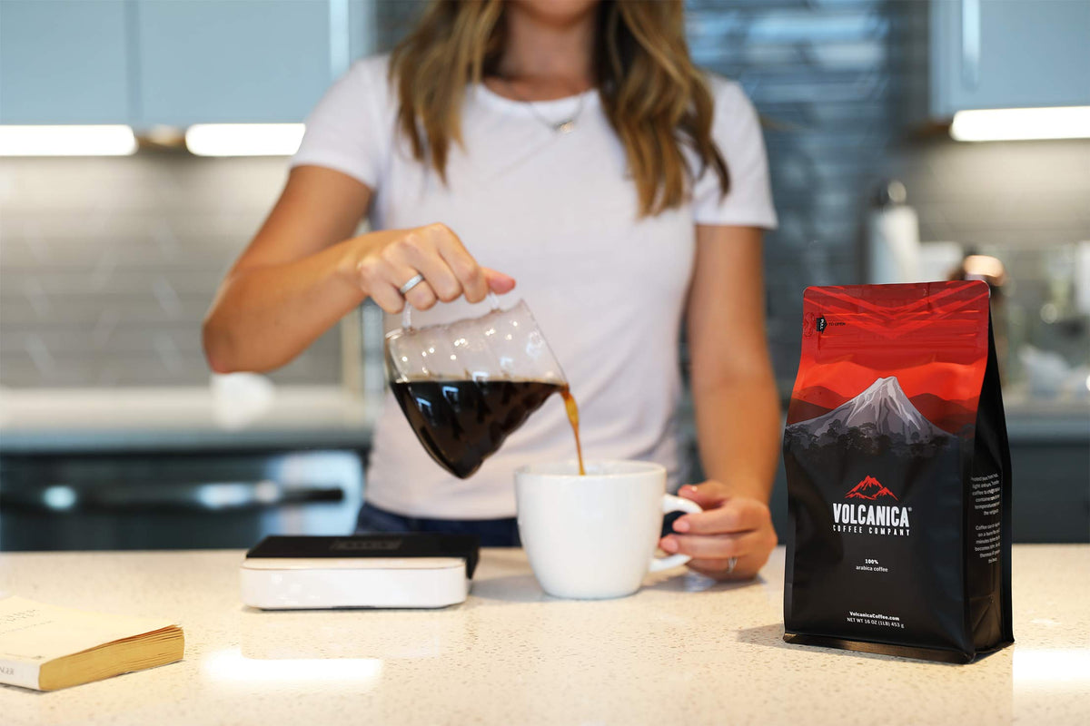 Volcanica Costa Rican Tarrazu Dark Roast Ground Coffee – 16 oz | Fair Trade, Kosher, Shade-Grown