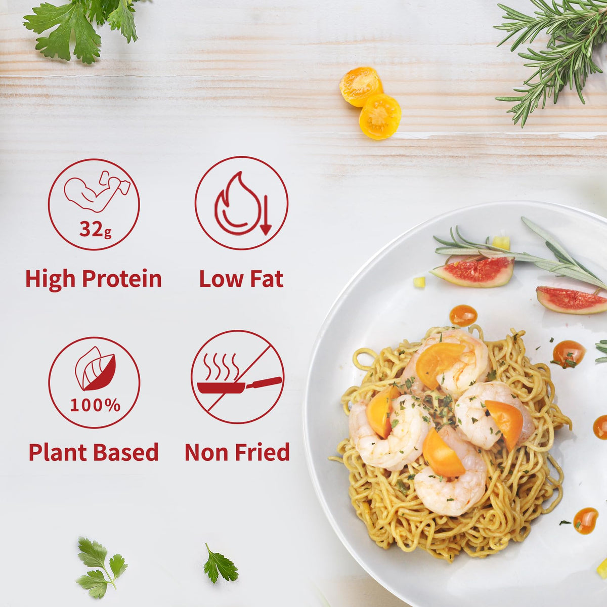 VOLO VERO Protein Ramen Spicy Beef — 32g Plant-Based Protein, 8-Pack