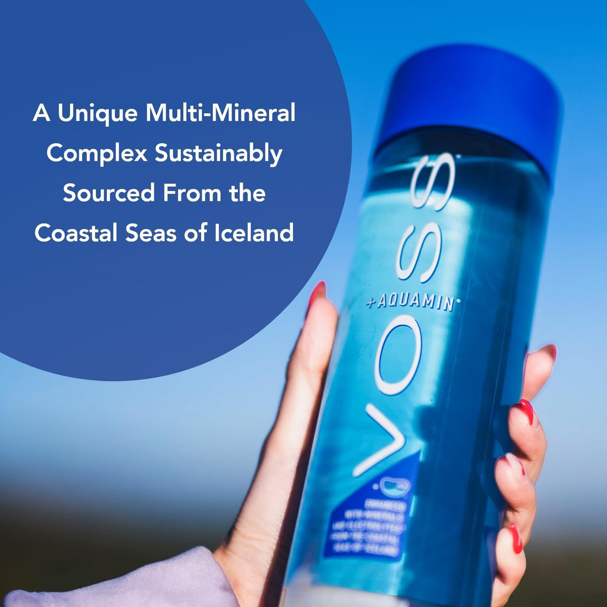 VOSS+ Aquamin Enhanced Water — 12x850ml Bottles with 74 Minerals & Electrolytes