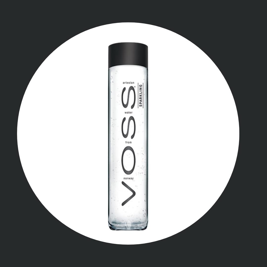 VOSS Sparkling Water from Norway — Naturally Pure, Crisp Taste (375 ml Glass, Pack of 9)