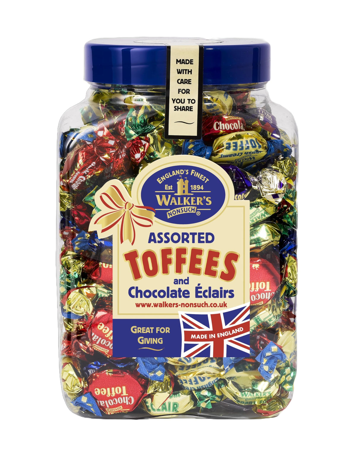 Walkers' Nonsuch Assorted Toffees & Chocolate Eclairs – Traditional British Candy Gift Pack (1.25kg / 44.09 oz)