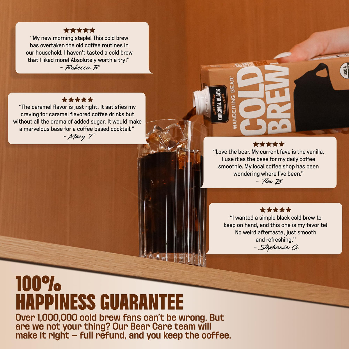 Wandering Bear Organic Unsweetened Extra Strong Cold Brew Concentrate – 32 fl oz, 21 Servings, Vegan