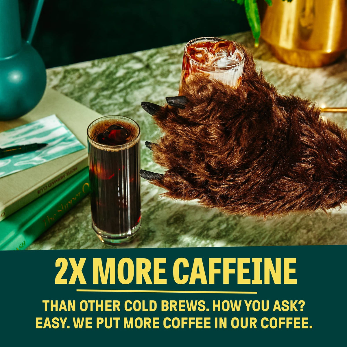 Wandering Bear Straight Black Organic Cold Brew Coffee — Extra Strong, Unsweetened, 32 oz Carton (3 Pack)