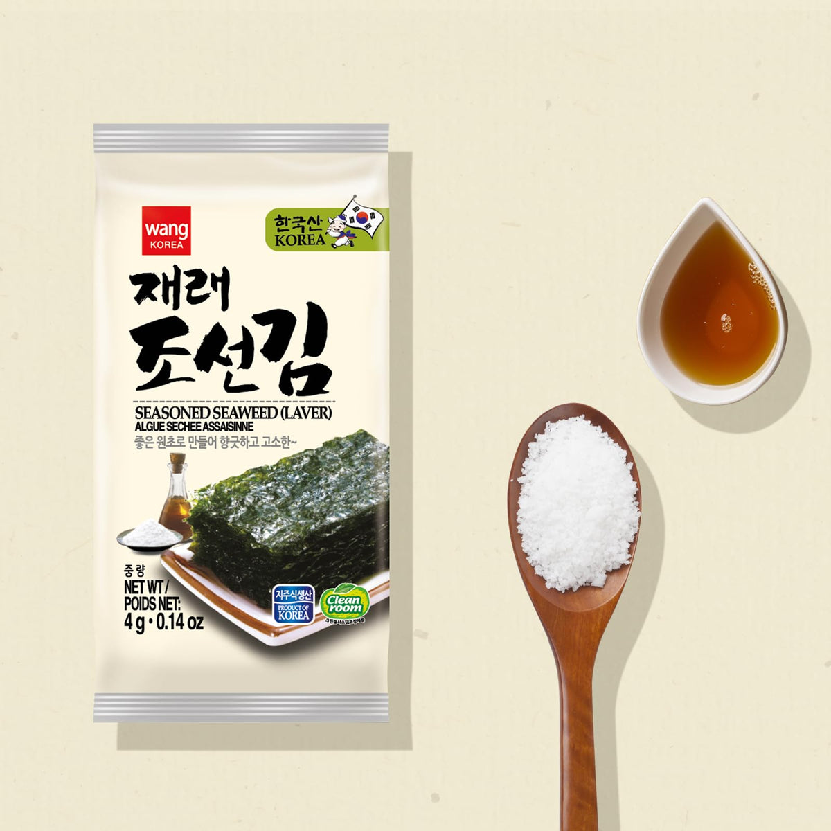 Wang Korean Seaweed Snacks Original – Crispy Roasted Seaweed Sheets, Keto, Vegan, Gluten-Free | Pack of 24