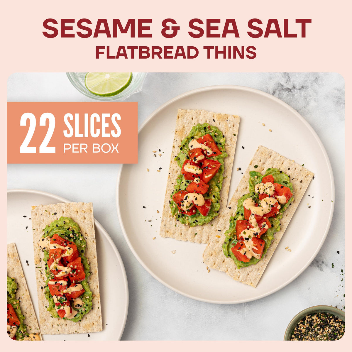 Wasa Sesame & Sea Salt Flatbread Thins – Pack of 10, Non-GMO