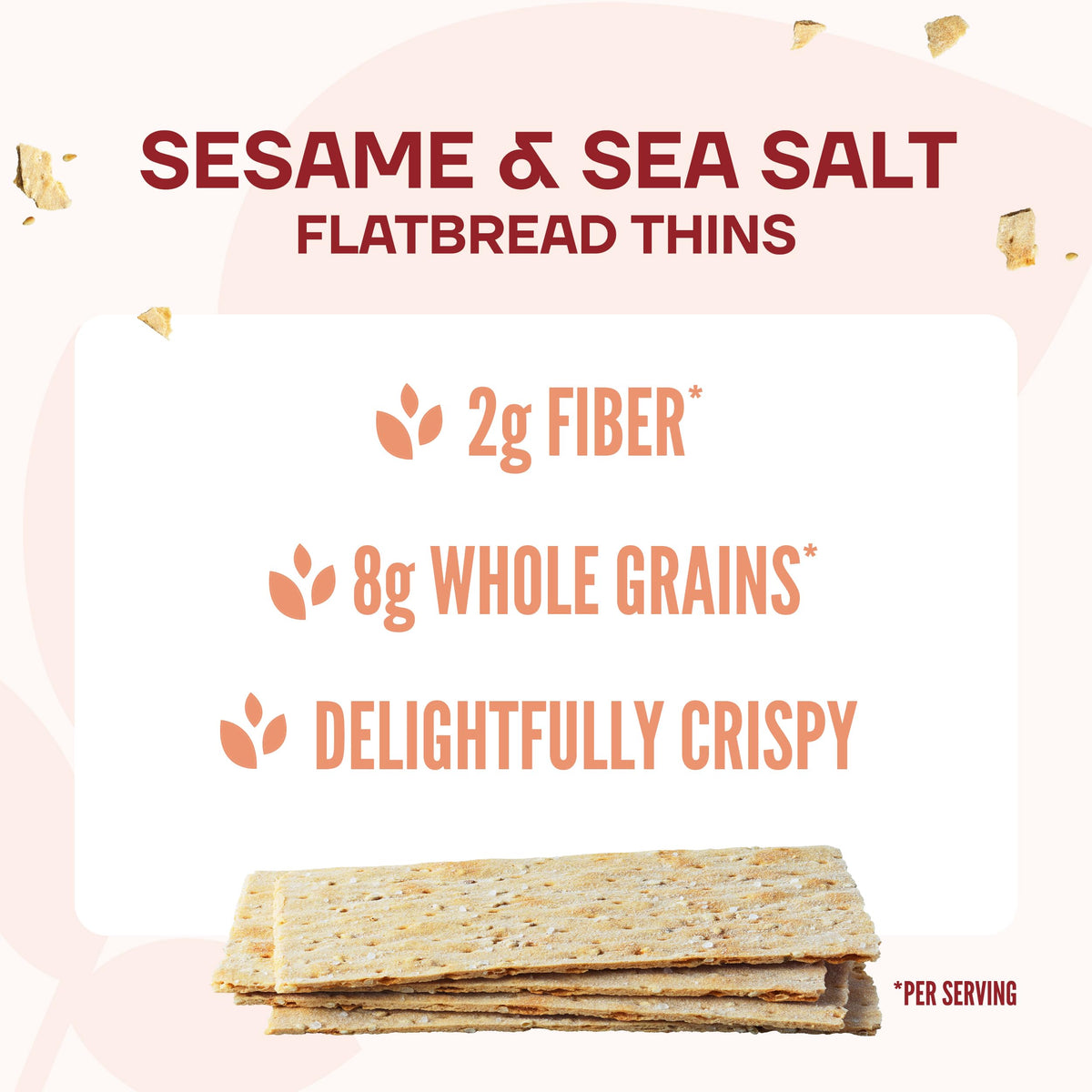 Wasa Sesame & Sea Salt Flatbread Thins – Pack of 10, Non-GMO