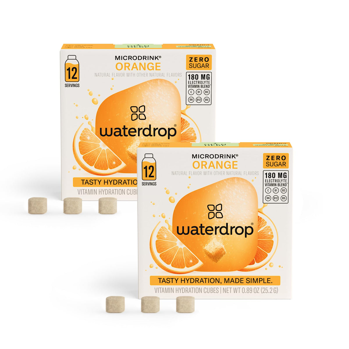 Waterdrop MICRODRINK Hydration Cubes – Orange Flavor Electrolyte Powder (24 CT)
