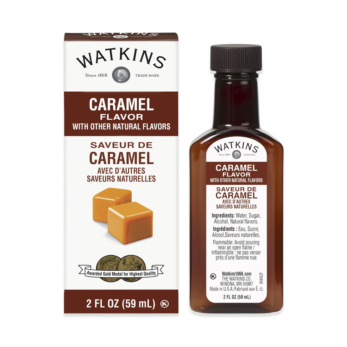 Watkins Caramel Flavor 2 oz Bottles (Pack of 6) — Crafted in the USA