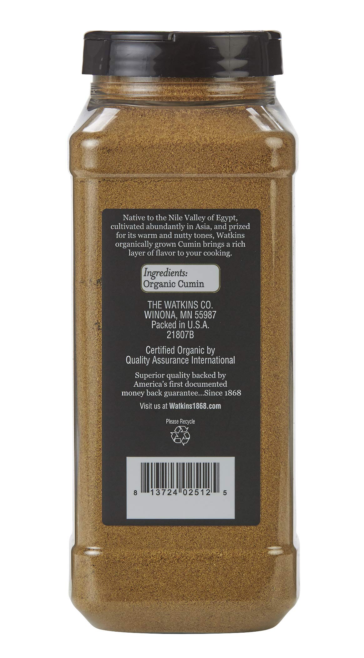 Watkins Organic Ground Cumin, 16.8 oz – USDA Organic & Non-GMO