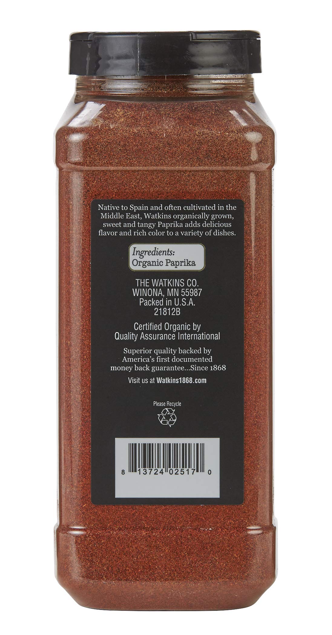Watkins Organic Paprika – 16.8 oz Bulk, Gold Medal Quality