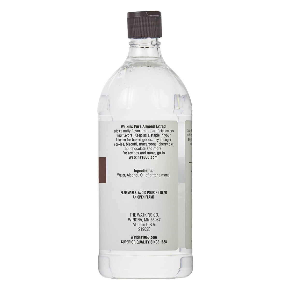 Watkins Pure Almond Extract – 32oz Economy Size | Pure Flavor for Baking & Beverages