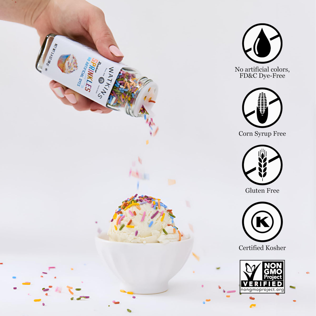 Watkins Rainbow Sprinkles - No Artificial Dyes - 24.7oz