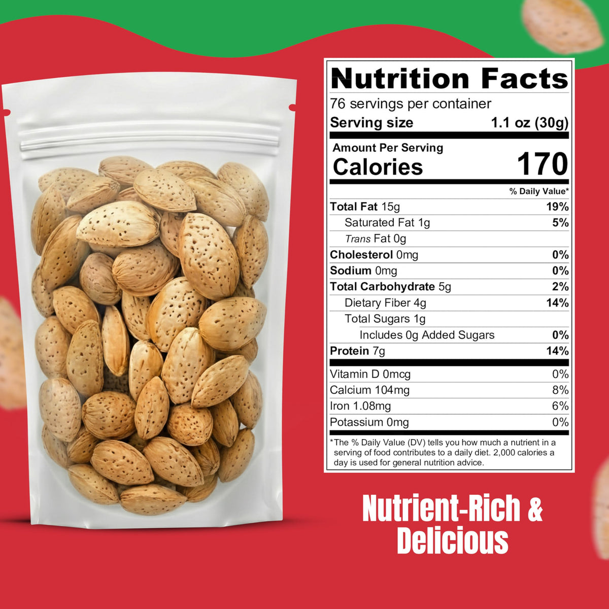 We Got Nuts Jumbo California Almonds in Shell – 5 lbs, Kosher Raw, Unsalted
