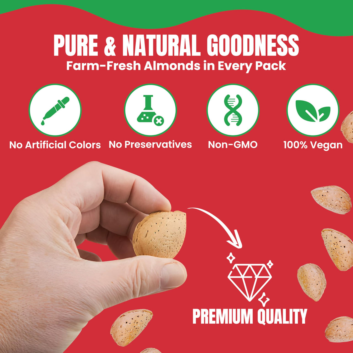 We Got Nuts Jumbo California Almonds in Shell – 5 lbs, Kosher Raw, Unsalted