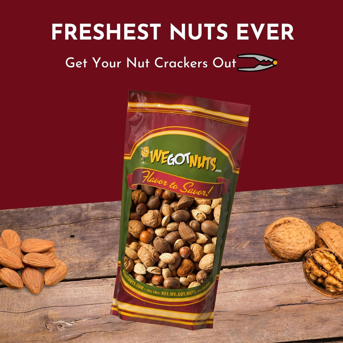 We Got Nuts Deluxe Mixed Nuts In-Shell 5 Pounds – Raw, Unsalted, Kosher Snack Mix
