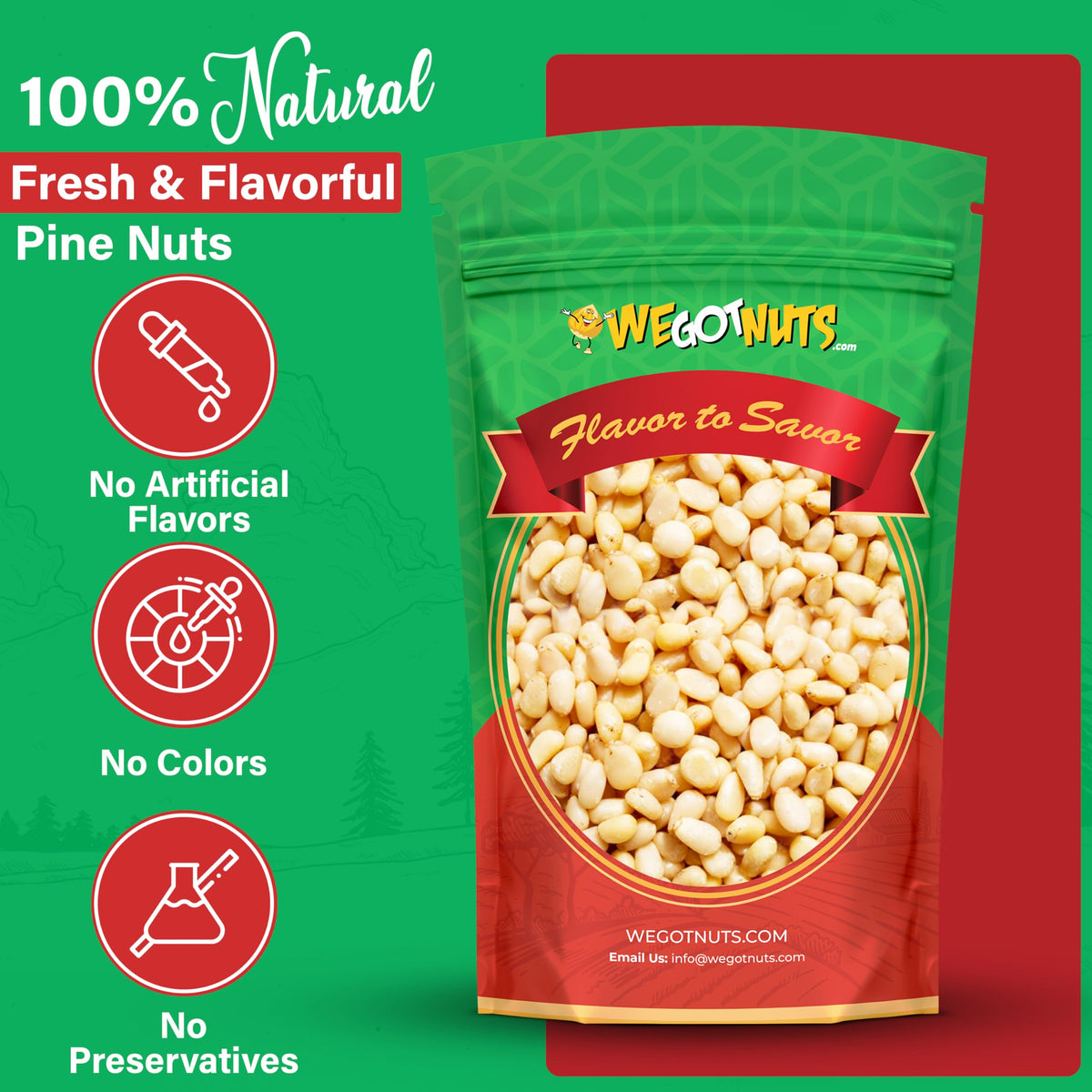 We Got Nuts Raw Pine Nuts – 2 lb Kosher, Fresh & Natural for Pesto, Salads & Cooking