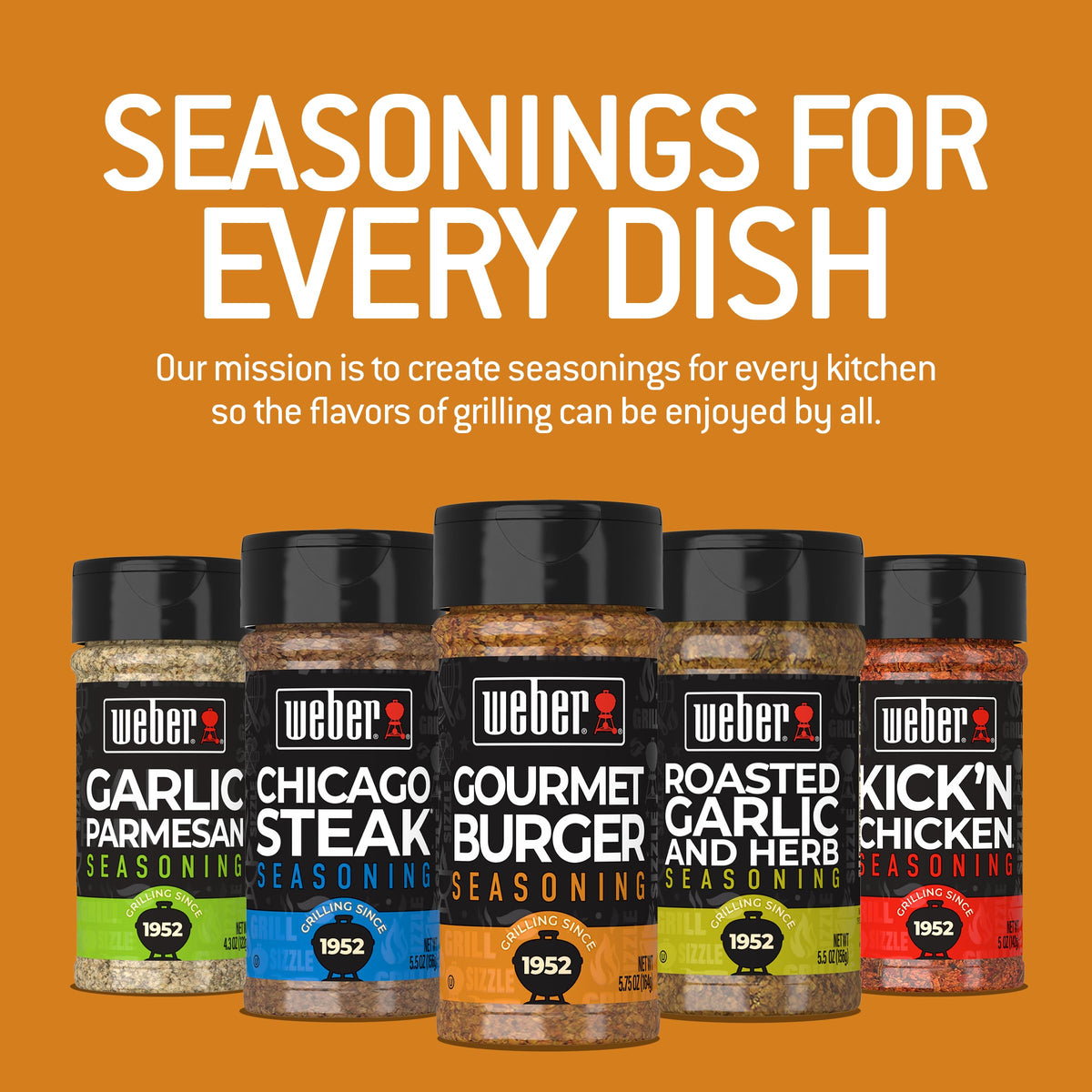Weber Gourmet Burger Seasoning, 6 × 5.75 oz – Flavorful Grilled Burgers