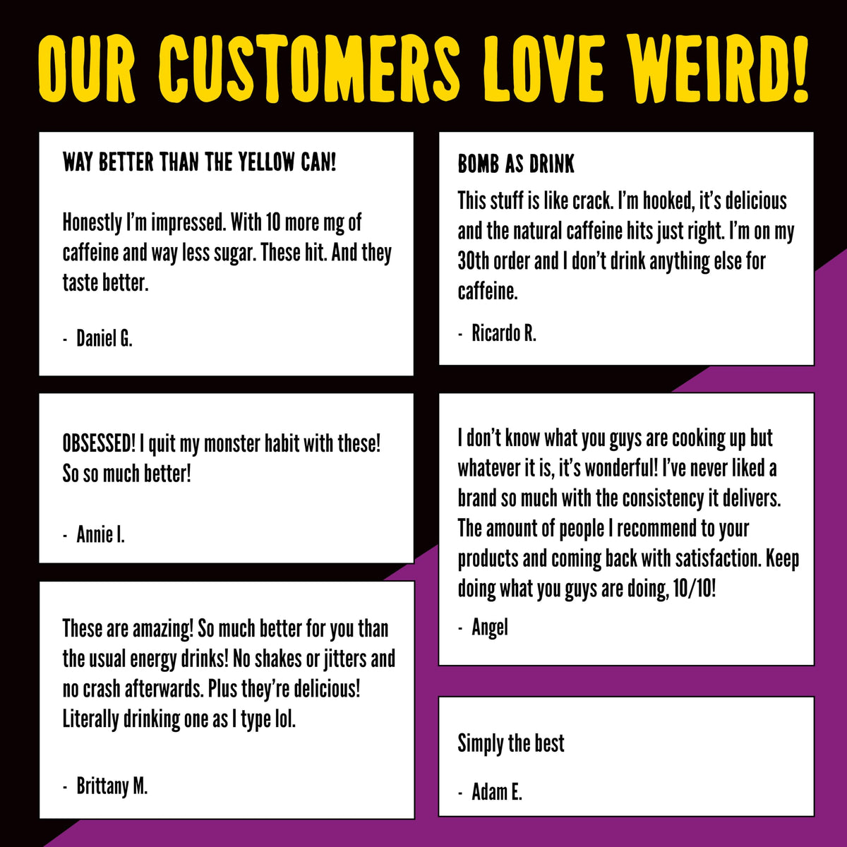 WEIRD Drink Weird Best Sellers Variety Pack — 12x16oz Cans (Acai Pomegranate Yerba Mate, White Peach Oolong Tea, Mystical Mint Yerba Mate)