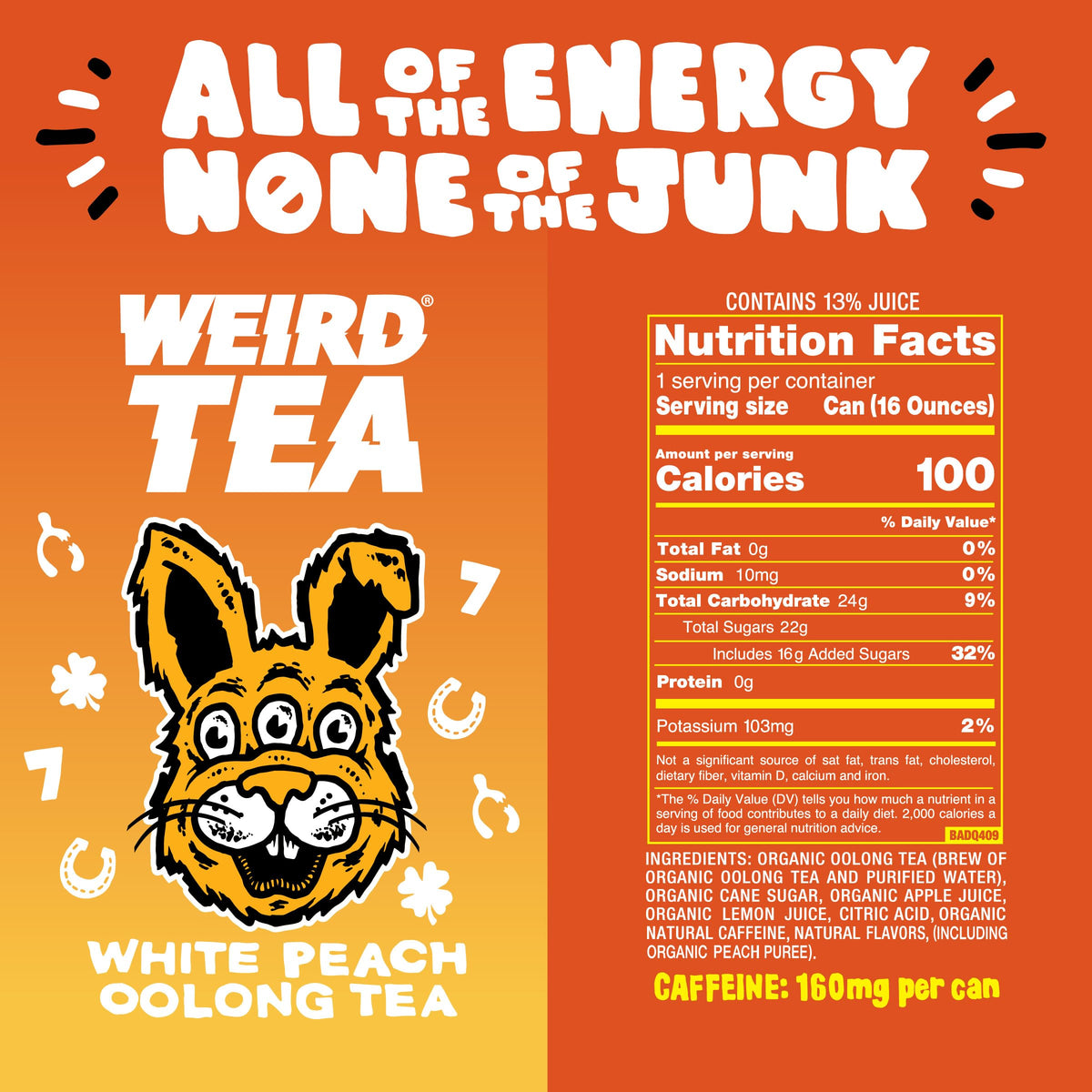 WEIRD Drink Weird Best Sellers Variety Pack — 12x16oz Cans (Acai Pomegranate Yerba Mate, White Peach Oolong Tea, Mystical Mint Yerba Mate)