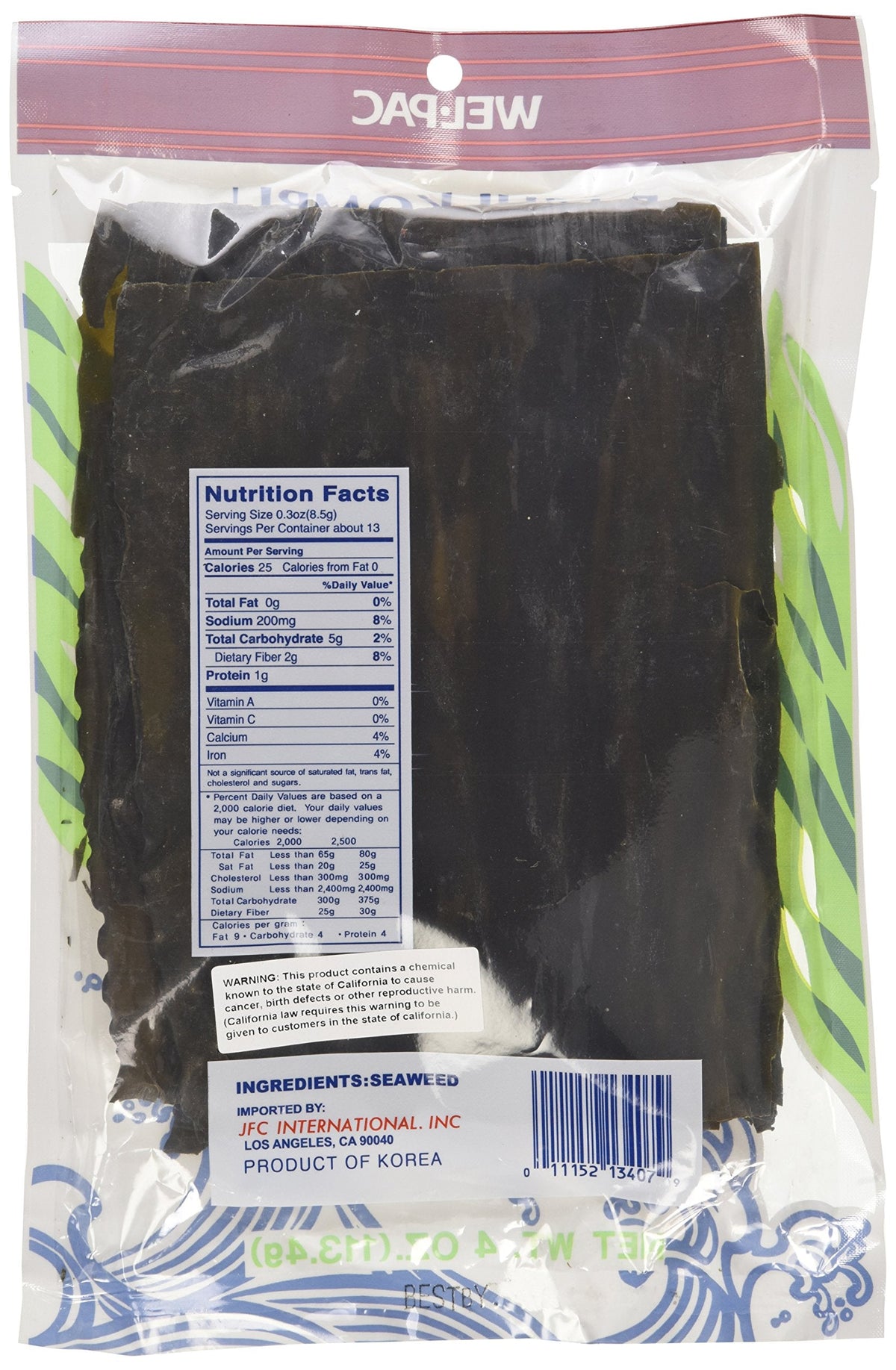 Wel-pac Dashi Kombu Dried Seaweed (Pack of 4) | Umami Dashi Base for Broth & Soups
