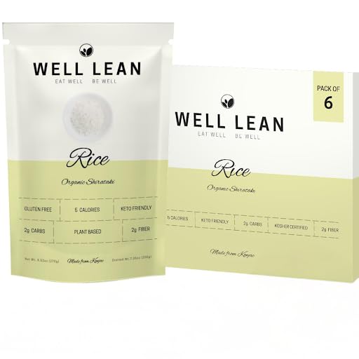 Well Lean USDA Organic Konjac Shirataki Rice – Low Carb, Ready-to-Eat, 6 Pack (12 Servings)