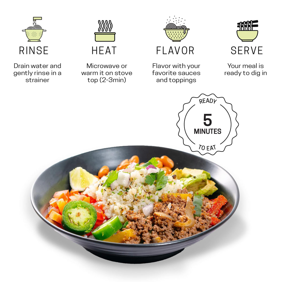 Well Lean USDA Organic Konjac Shirataki Rice – Low Carb, Ready-to-Eat, 6 Pack (12 Servings)