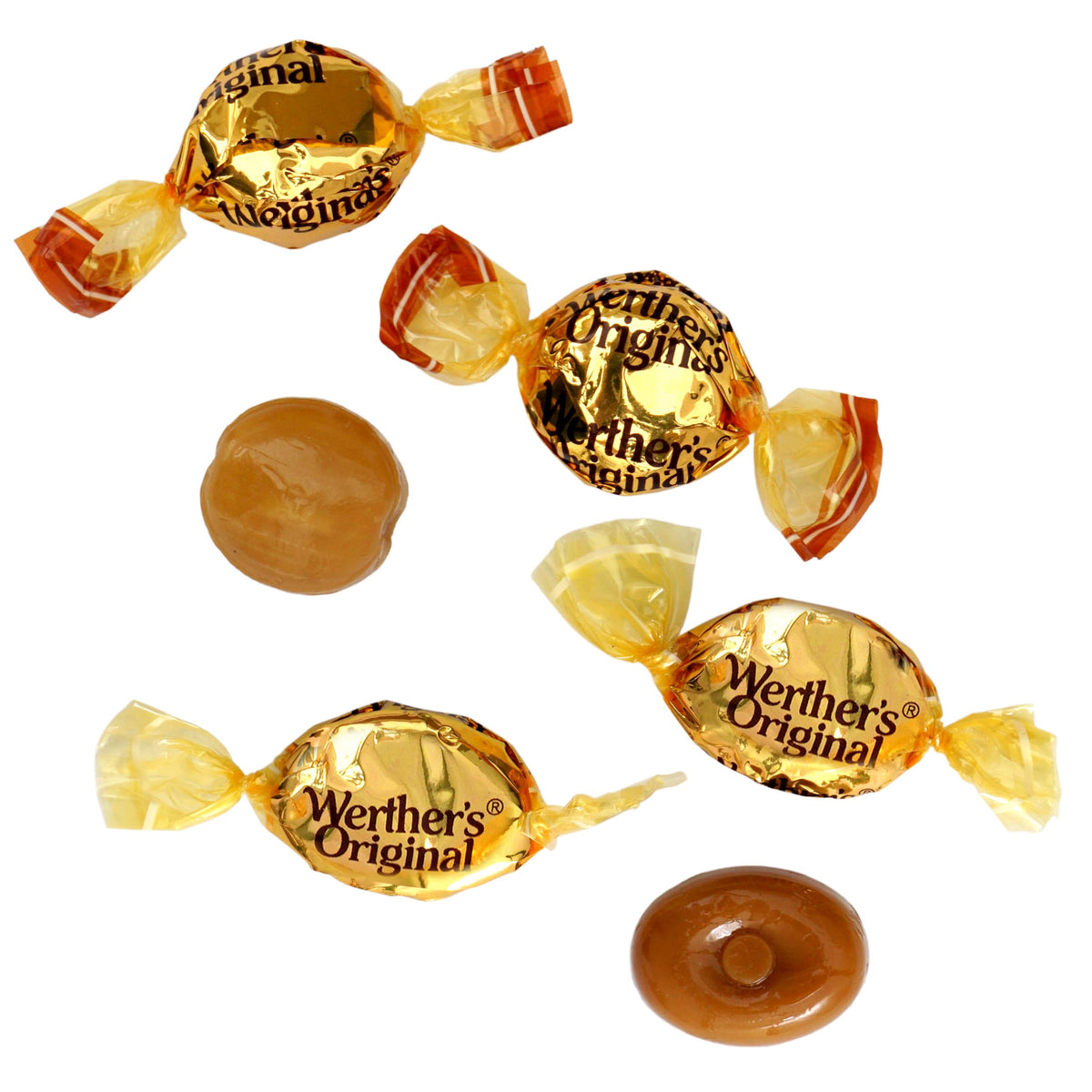 Werther's Original Creamy Caramel Filled Hard Candy Mix — 2 lb Bulk Bag | The Hampton Candy Company