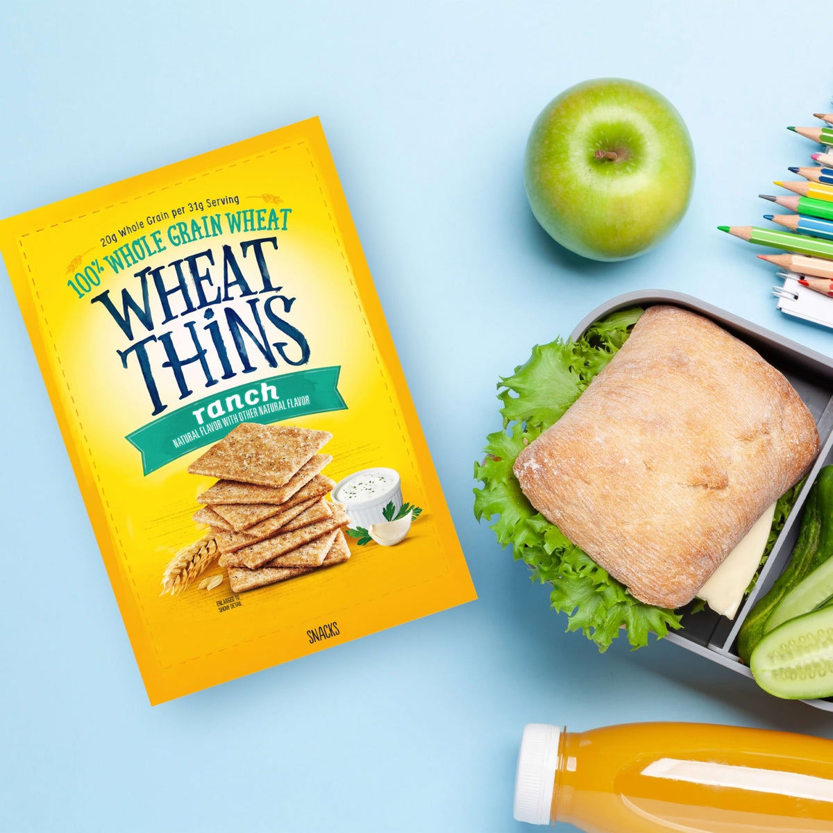 Wheat Thins Ranch Flavored Whole Grain Crackers — Bulk 6-8.5 oz Boxes