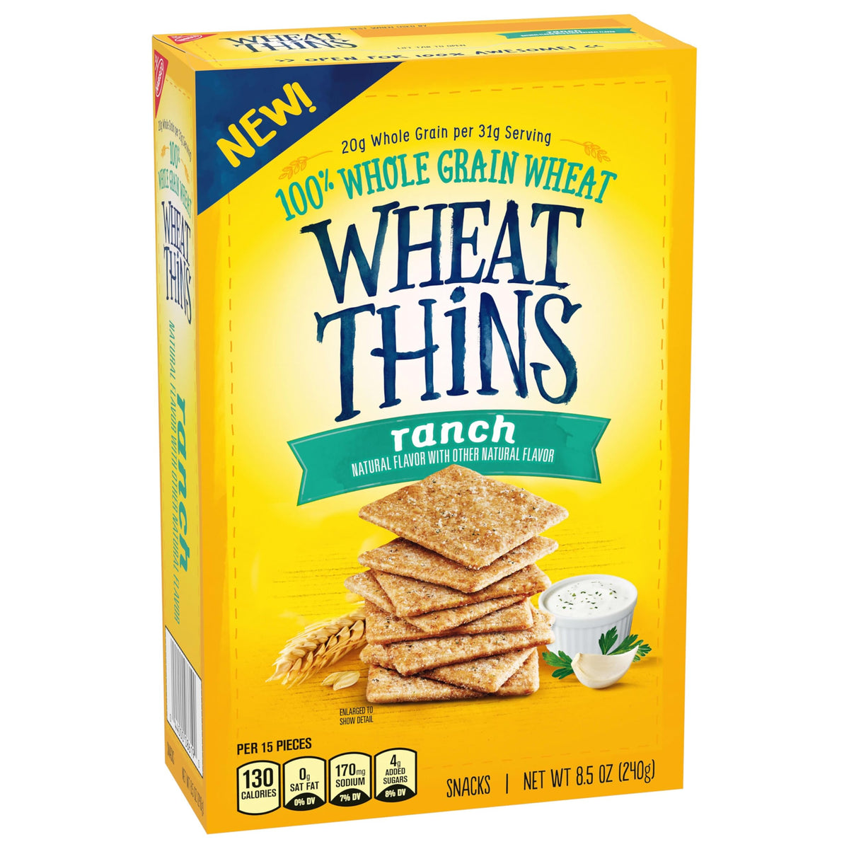 Wheat Thins Ranch Flavored Whole Grain Crackers — Bulk 6-8.5 oz Boxes