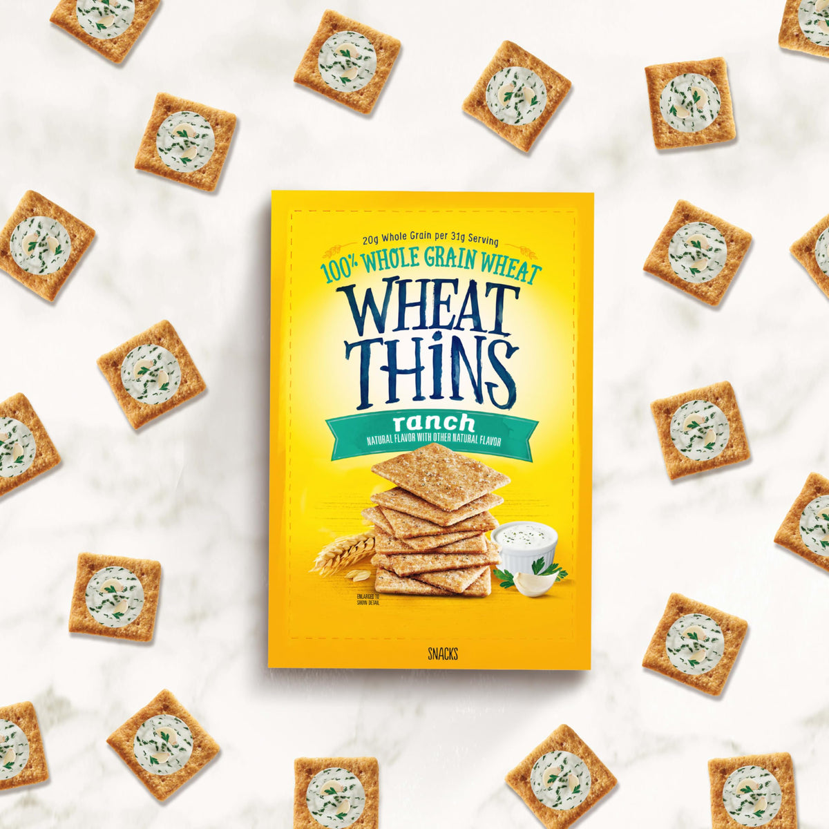 Wheat Thins Ranch Flavored Whole Grain Crackers — Bulk 6-8.5 oz Boxes