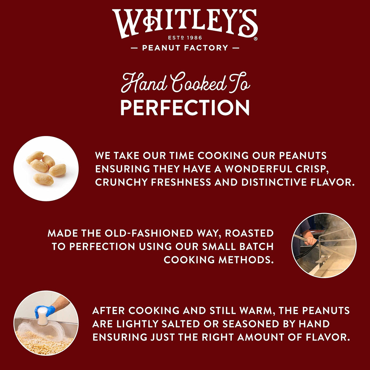 Whitley’s Salted Virginia Peanuts – Super Extra Large, Home Cooked 32 oz Tin