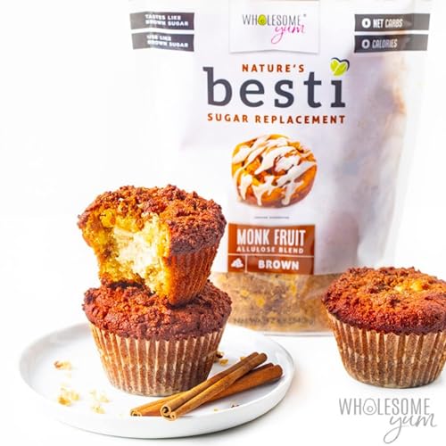 Wholesome Yum Besti Brown Sugar Substitute — Keto Monk Fruit with Allulose, No Erythritol, 12 oz (2-Pack)