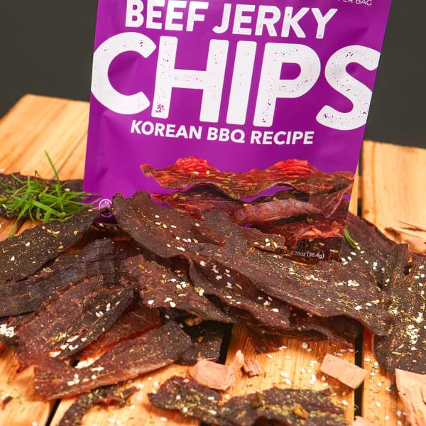 Wicked Cutz Korean BBQ Beef Jerky Chips — 14g Protein, Crispy Low-Carb Snack, USA Made