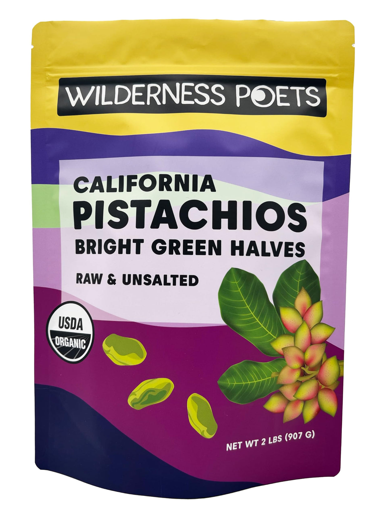 Wilderness Poets Organic Pistachios – Unsalted Pistachio Halves, California Grown (2 lb)