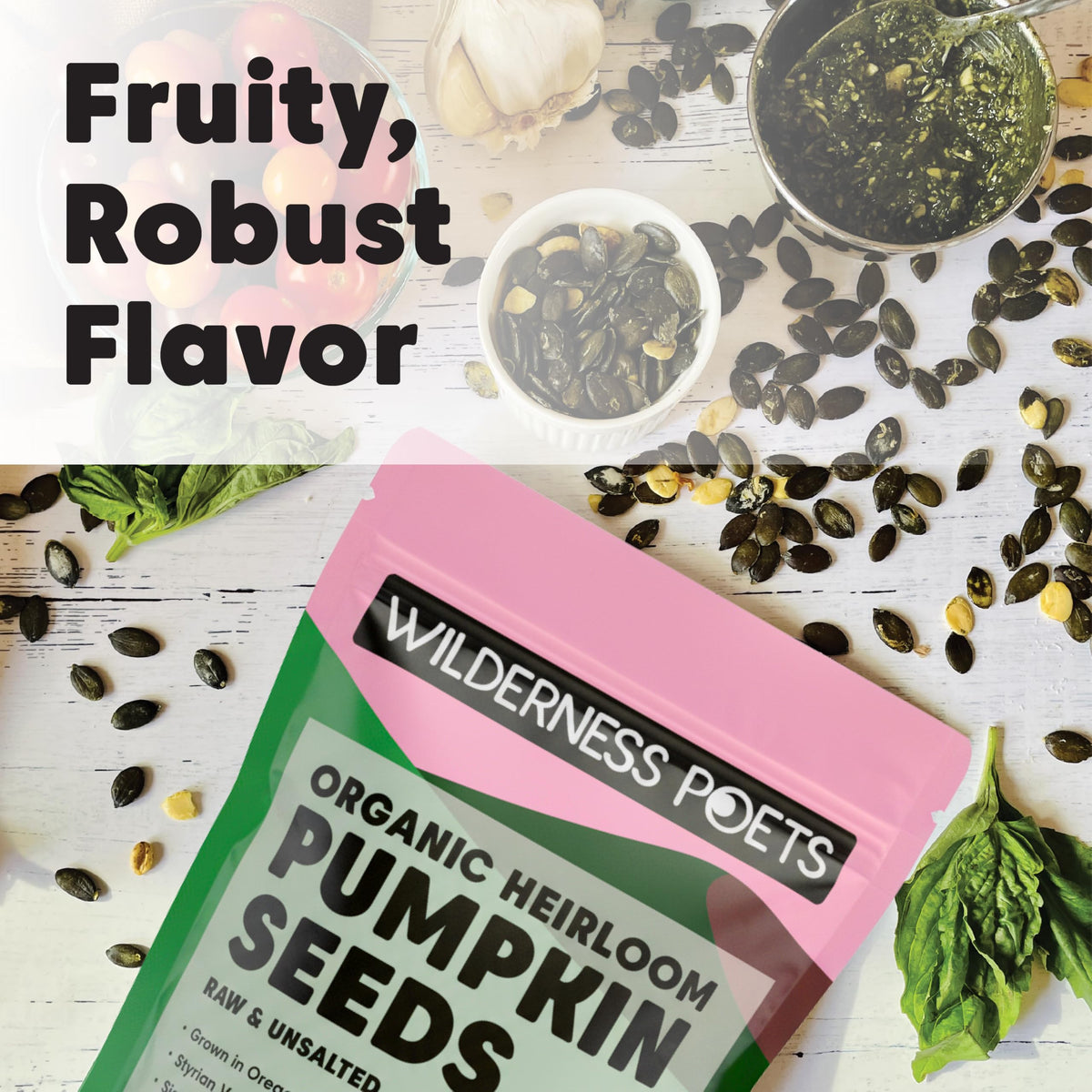 Wilderness Poets Organic Heirloom Styrian Pumpkin Seeds – Hulless, Unsalted, 2 lb Bulk
