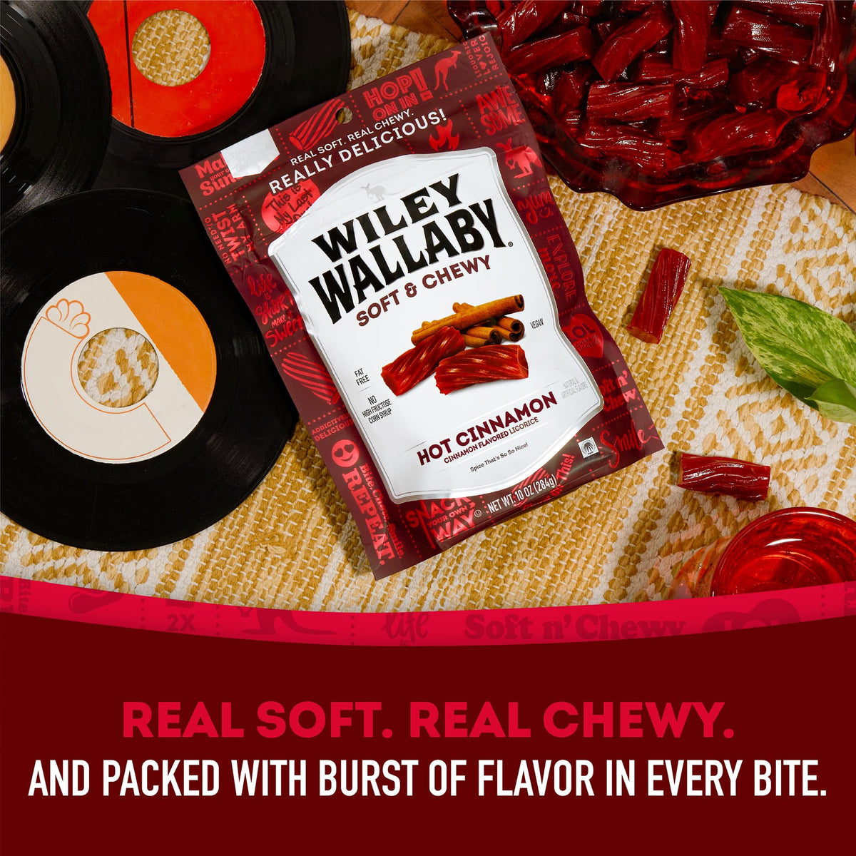Wiley Wallaby Licorice 24oz Cinnamon Candy – 3-Pack Gourmet Soft & Chewy Australian Licorice