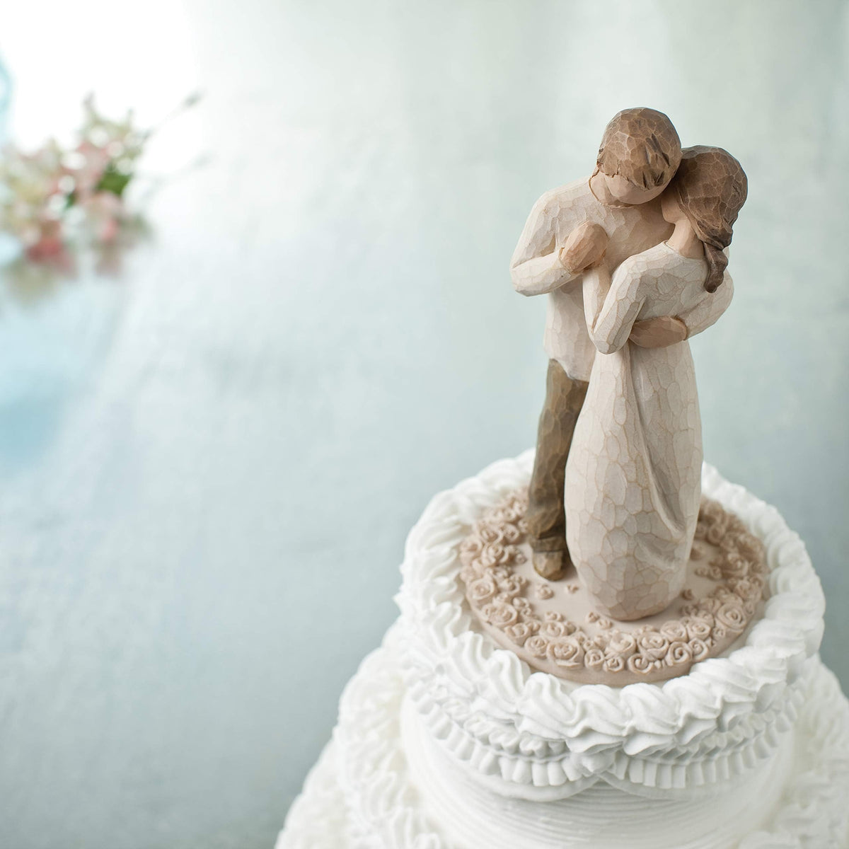 Willow Tree Promise Cake Topper – Hand-Painted 6-inch Romantic Wedding Keepsake