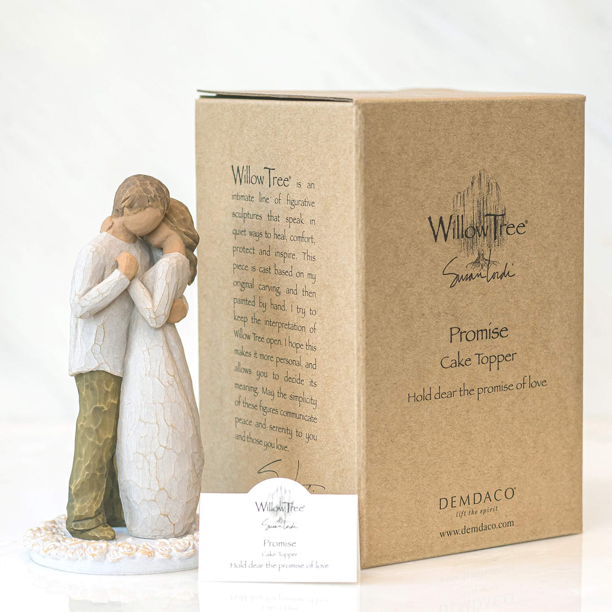 Willow Tree Promise Cake Topper – Hand-Painted 6-inch Romantic Wedding Keepsake