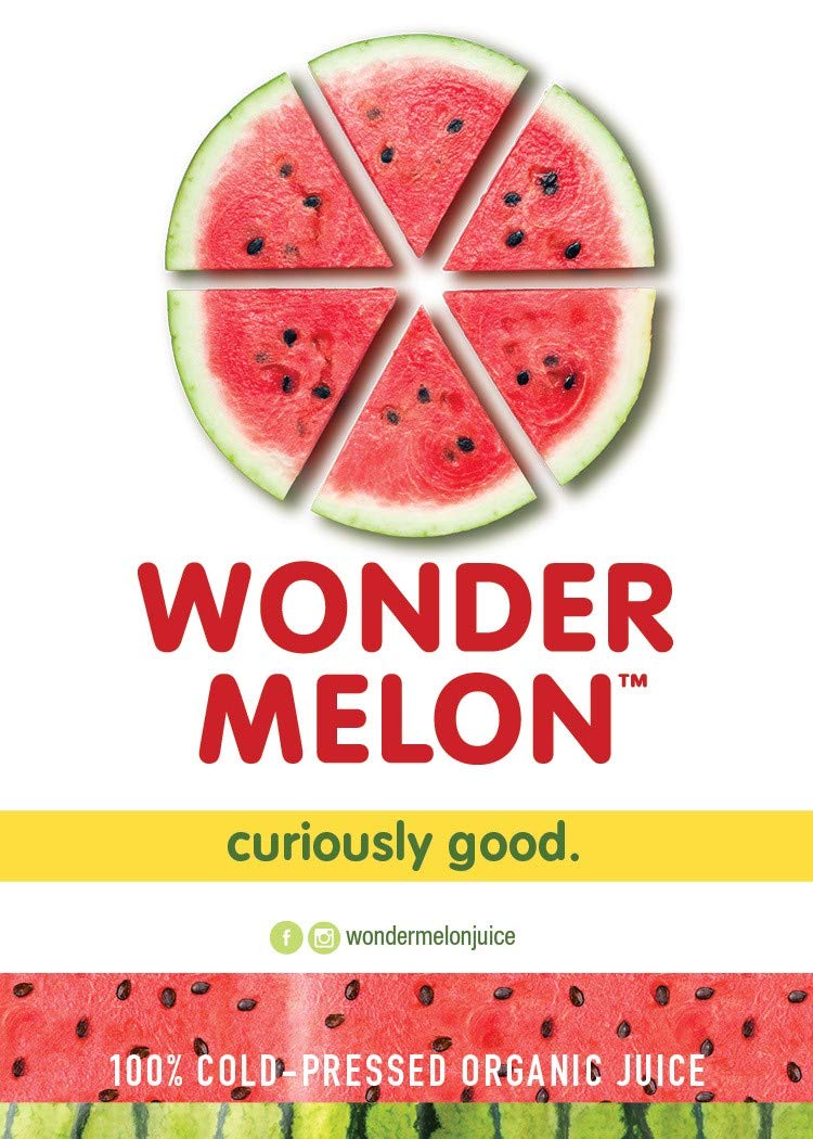 Wonder Melon Organic Watermelon Juice with Cucumber & Basil – Cold Pressed, 6 Pack