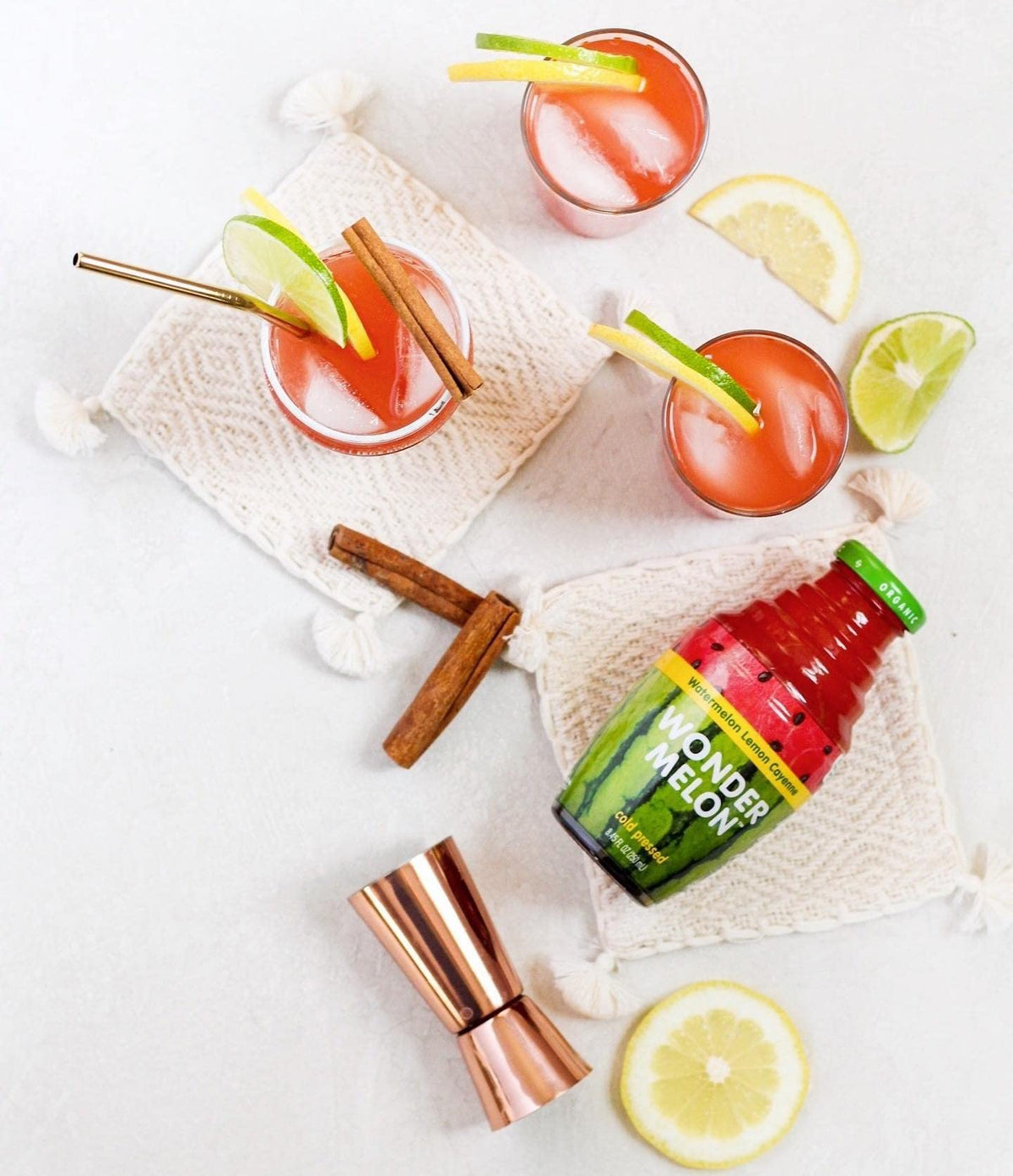 Wonder Melon Organic Watermelon Juice with Lemon & Cayenne – Cold Pressed 100% Juice (8.45oz, 6 Pack)