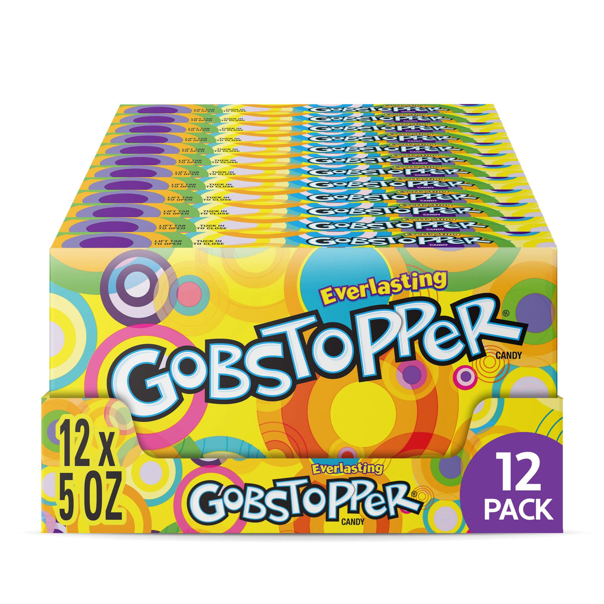 Wonka Everlasting Gobstopper – 5 oz (12 ct) Rainbow Jawbreaker Candy