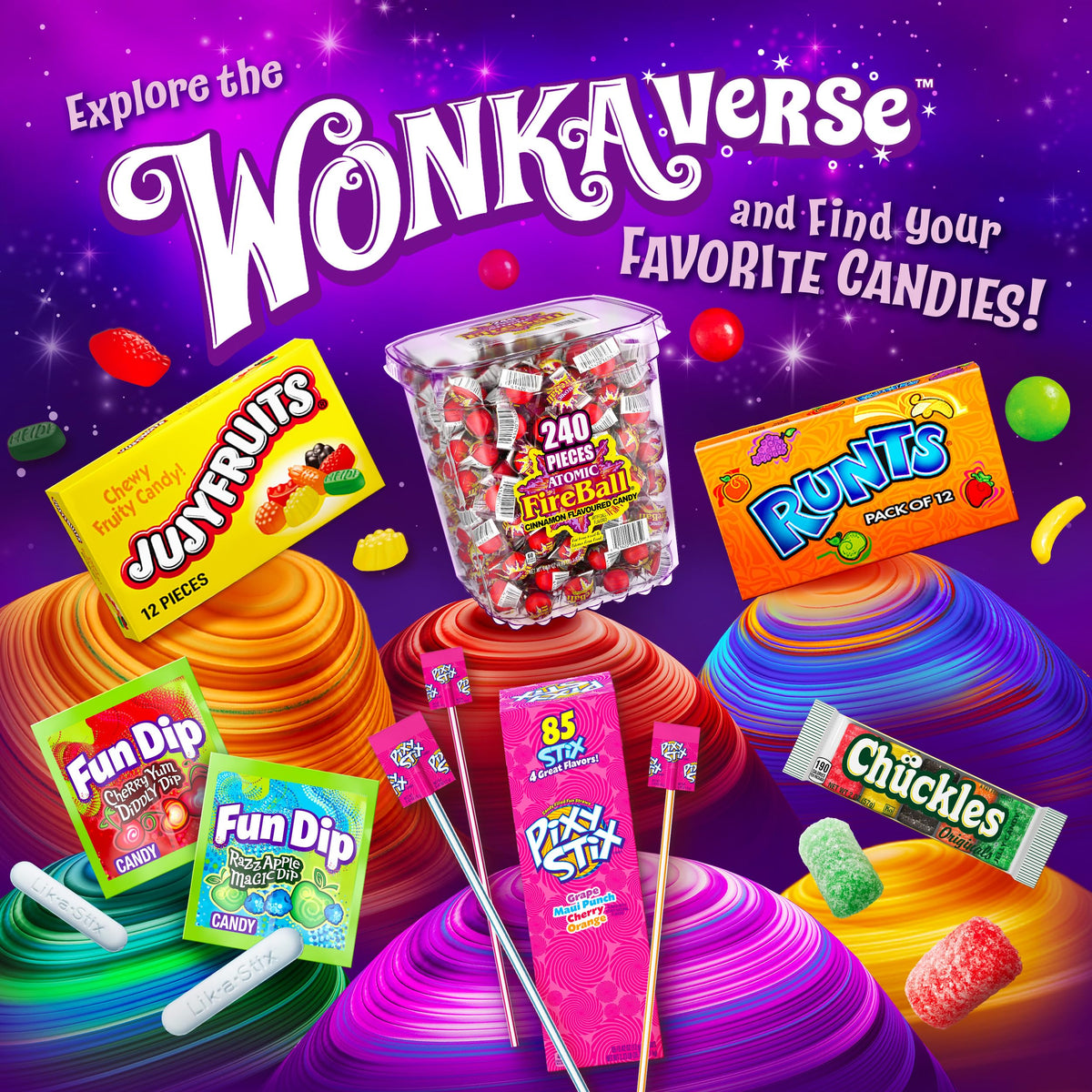 Wonka Jujyfruits Gummy Candy – Assorted 5 oz Theater Boxes (Pack of 12)