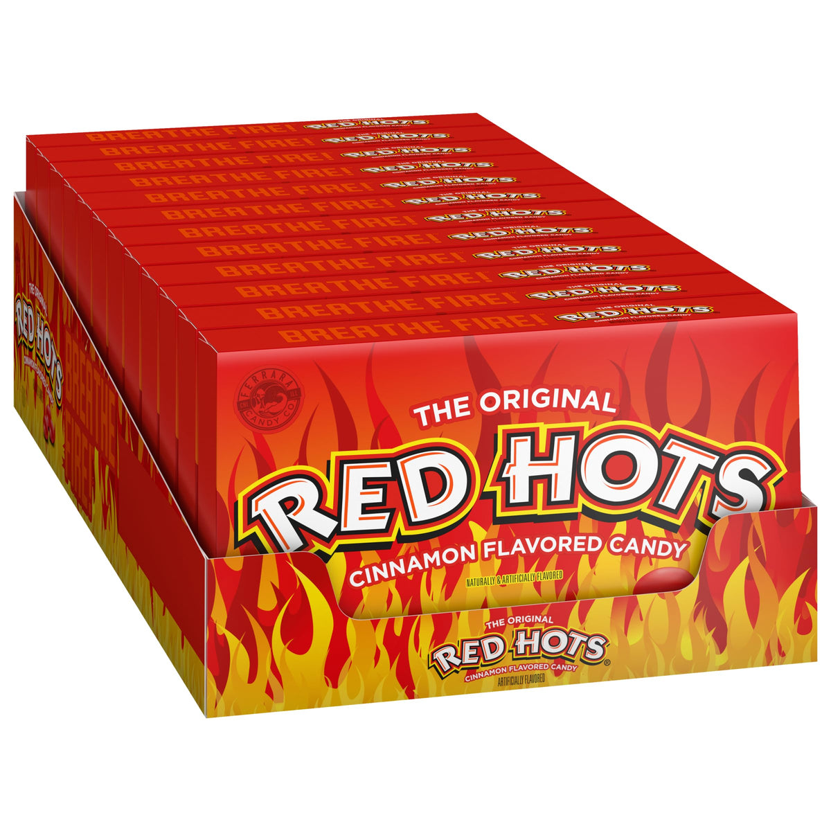 Wonka Red Hots Cinnamon Hard Candy – 12 Theater Boxes (5.5 oz each)