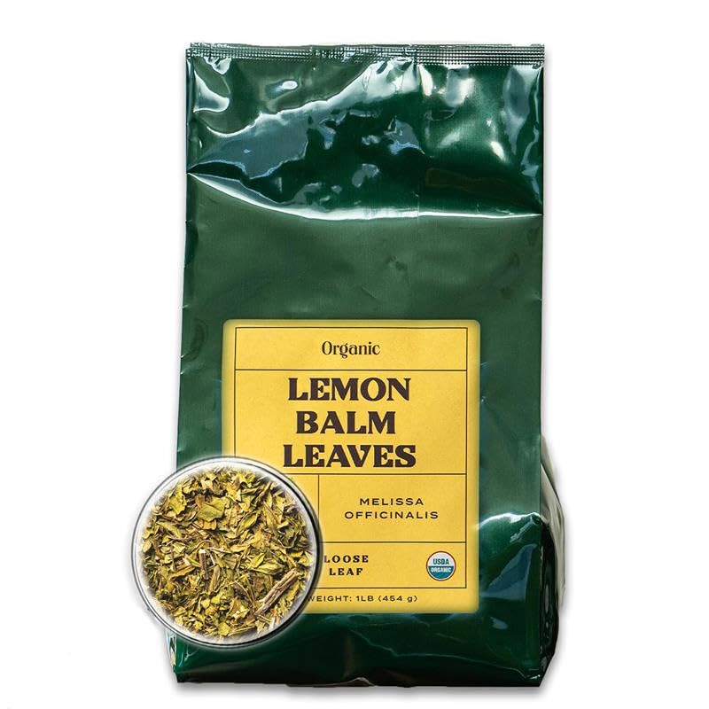 Worldwide Botanicals Organic Lemon Balm Tea - Loose Leaf 1lb | Caffeine-Free & Kosher