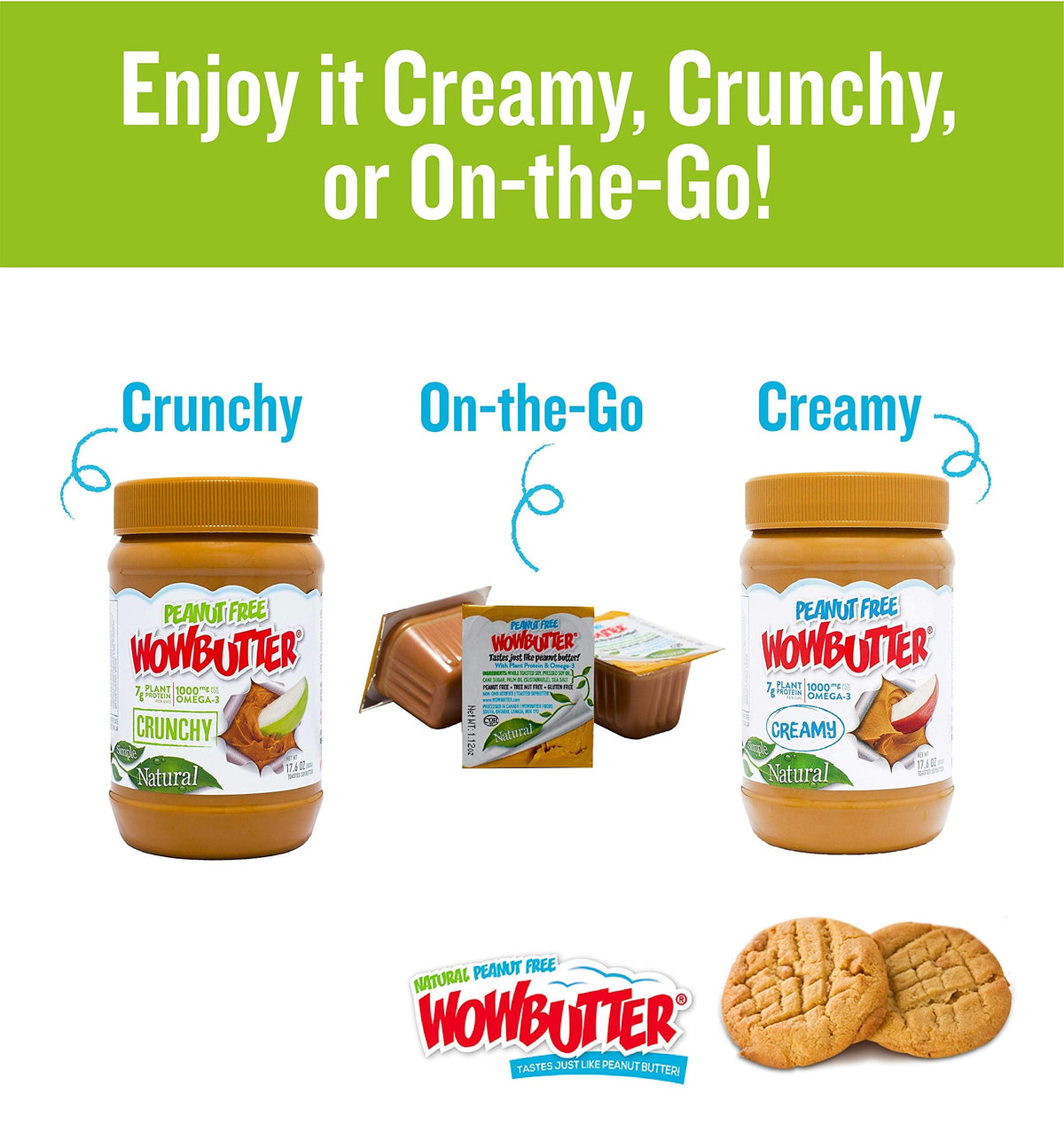 Wowbutter Natural Peanut Free Creamy 4.4lb Jars, 2 Pack | Nut-Free Plant Protein Spread