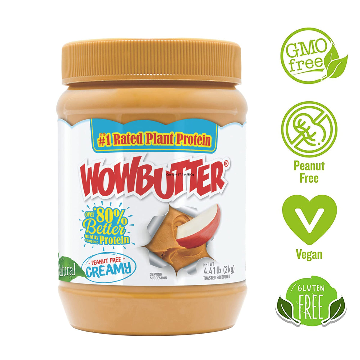 Wowbutter Natural Peanut Free Creamy 4.4lb Jars, 2 Pack | Nut-Free Plant Protein Spread