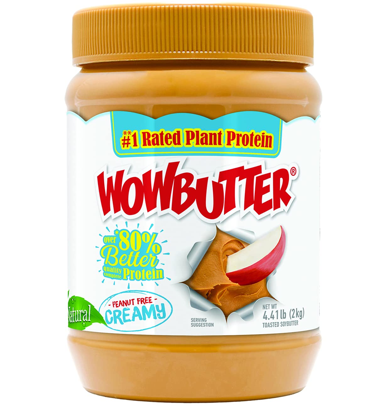 Wowbutter Natural Peanut Free Creamy 4.4lb Jars, 2 Pack | Nut-Free Plant Protein Spread