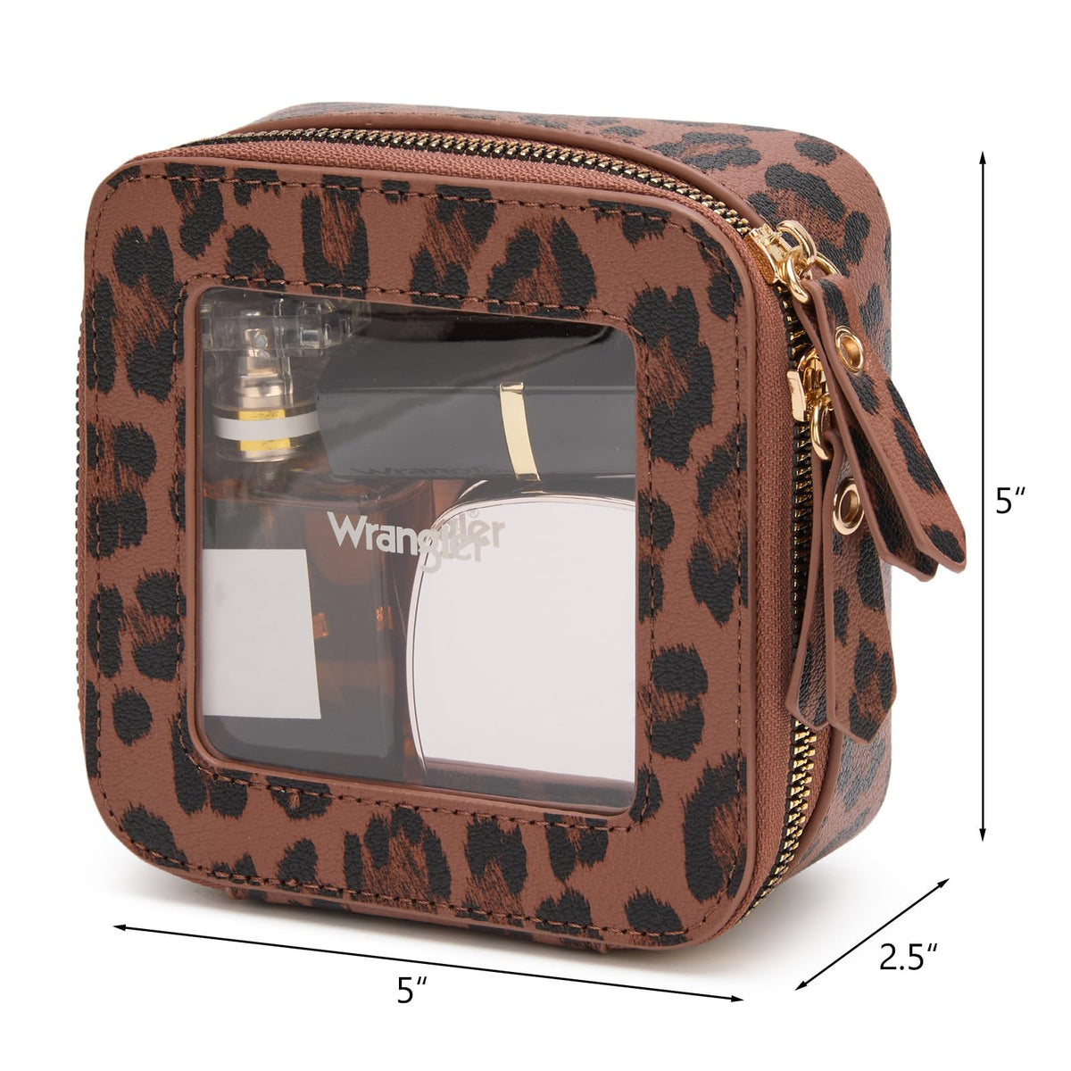 Wrangler Mini Clear Makeup Bag Organizer Travel Toiletry Bag for Women